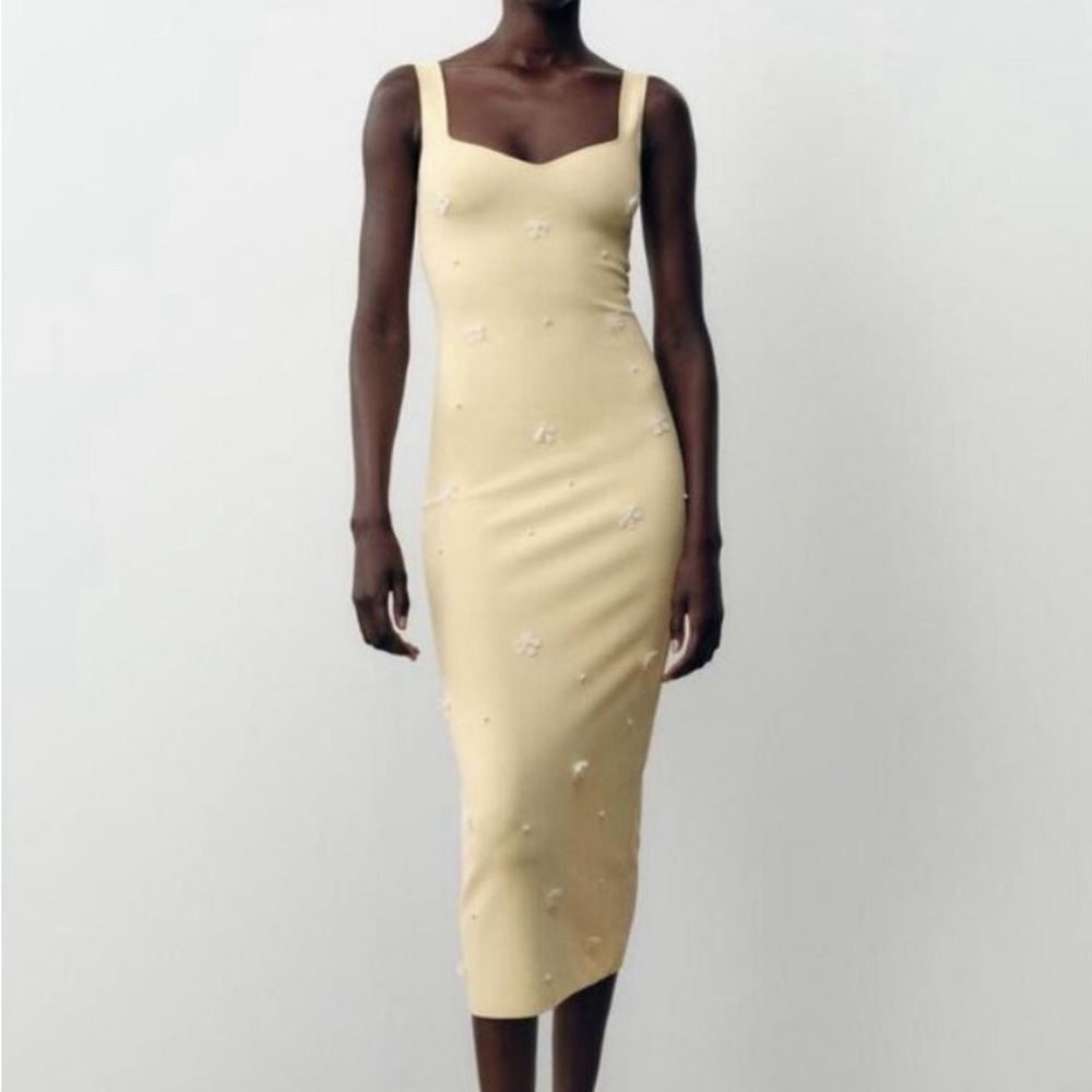 Zara Yellow Midi Dress